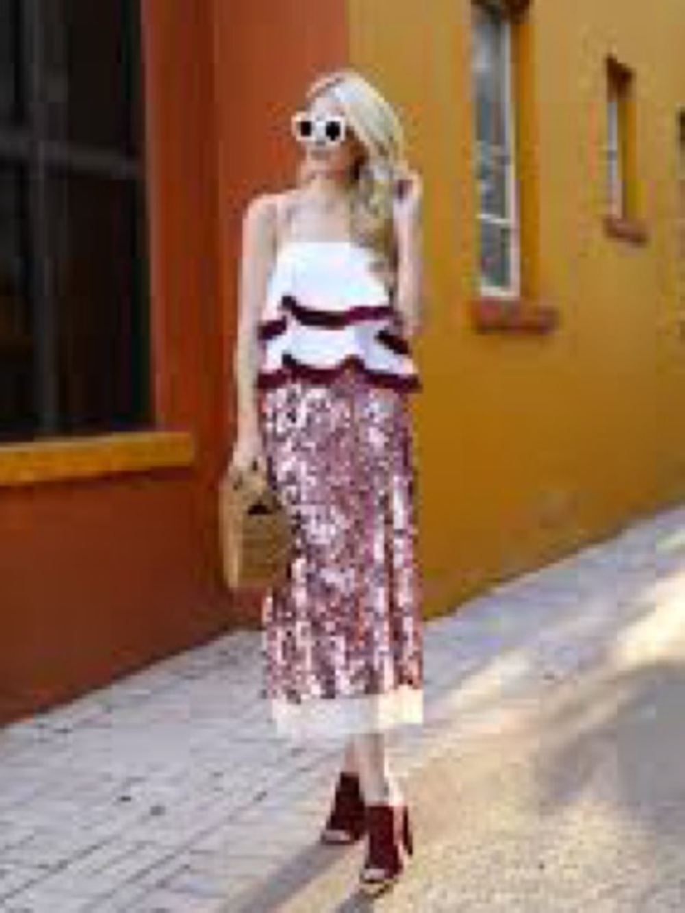 Tory Burch Rose-Sequin A-Line Skirt